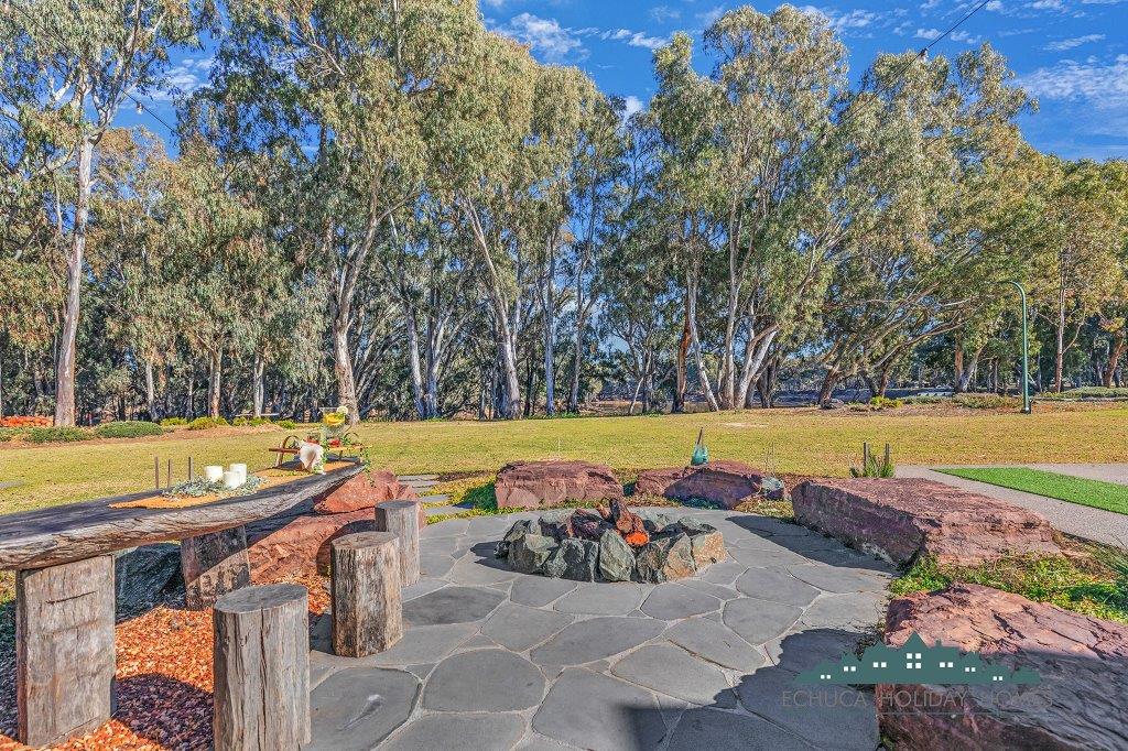 Firepit and river frotnage daytime